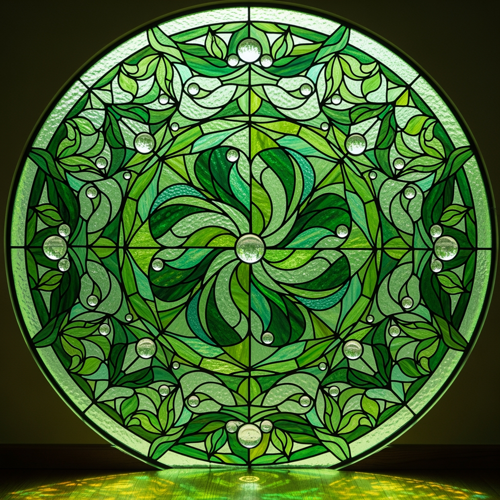 AI Design for round shap and greentheme