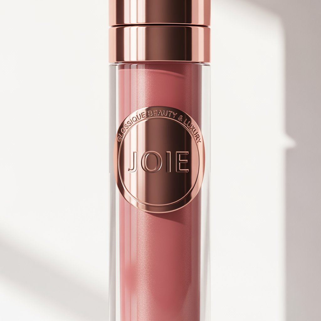 AI Design for makeup product na project mate logo project name che glossique beauty and luxery logo joie and round shap round shap are logo joie