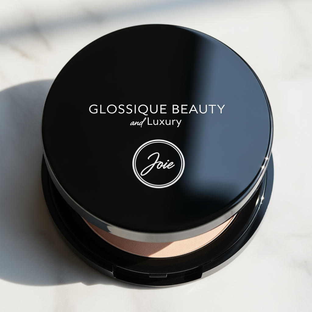 AI Design for makeup product na project mate logo project name che glossique beauty and luxery logo joie and round shap round shap