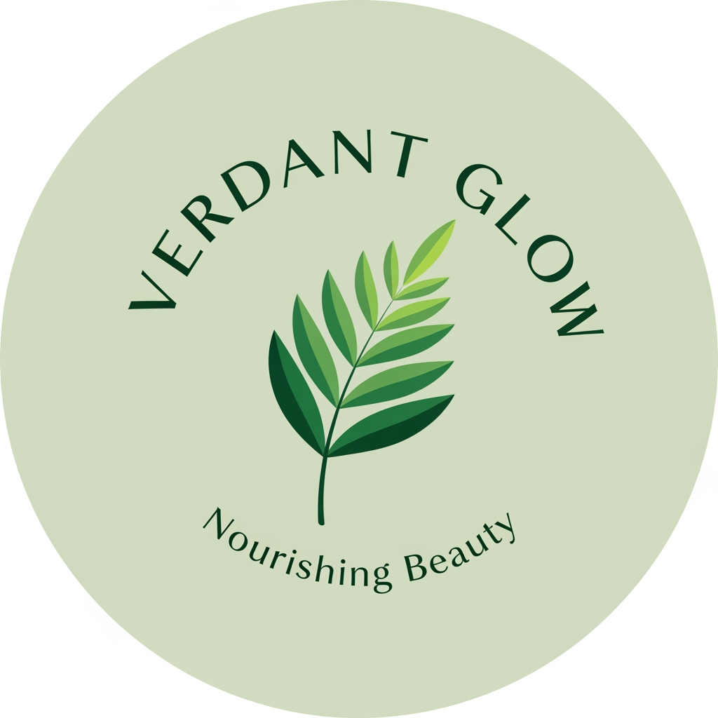 AI Design for round shap and greentheme makeup product logo