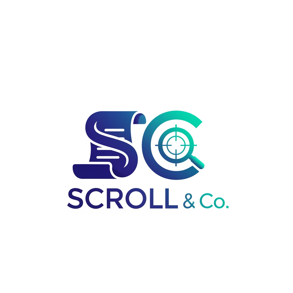 AI Design for A logo for a marketing agency “ Scroll & Co.” give SC a little more significance