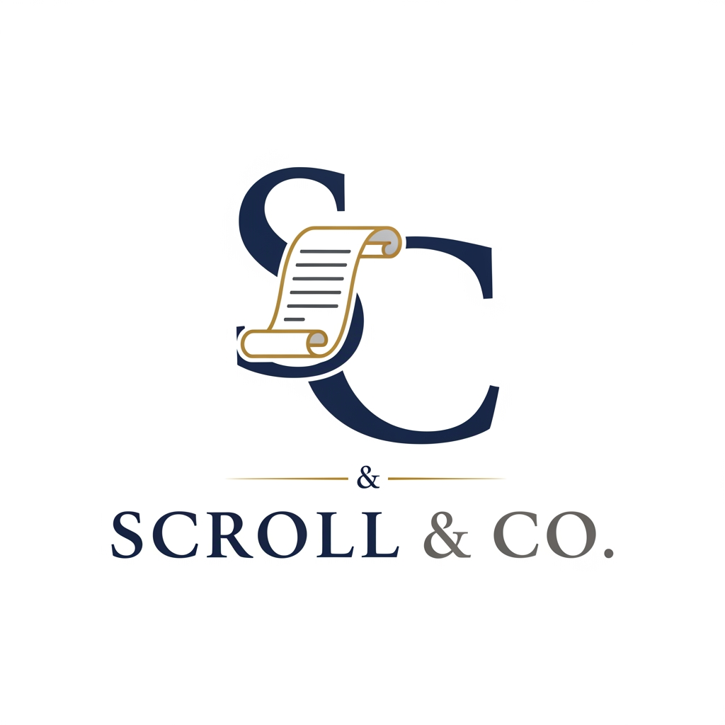 AI Design for A logo for a marketing agency “ Scroll & Co.” give SC a little more significance
