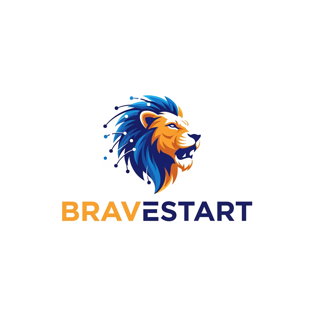 AI Design for BRAVESTART  thia is my company name its an digital marketing company so make an logo for it that it represents its brave and boldness