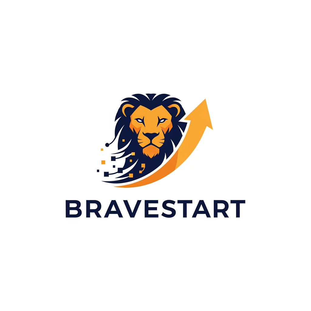 AI Design for BRAVESTART  thia is my company name its an digital marketing company so make an logo for it that it represents its brave and boldness
