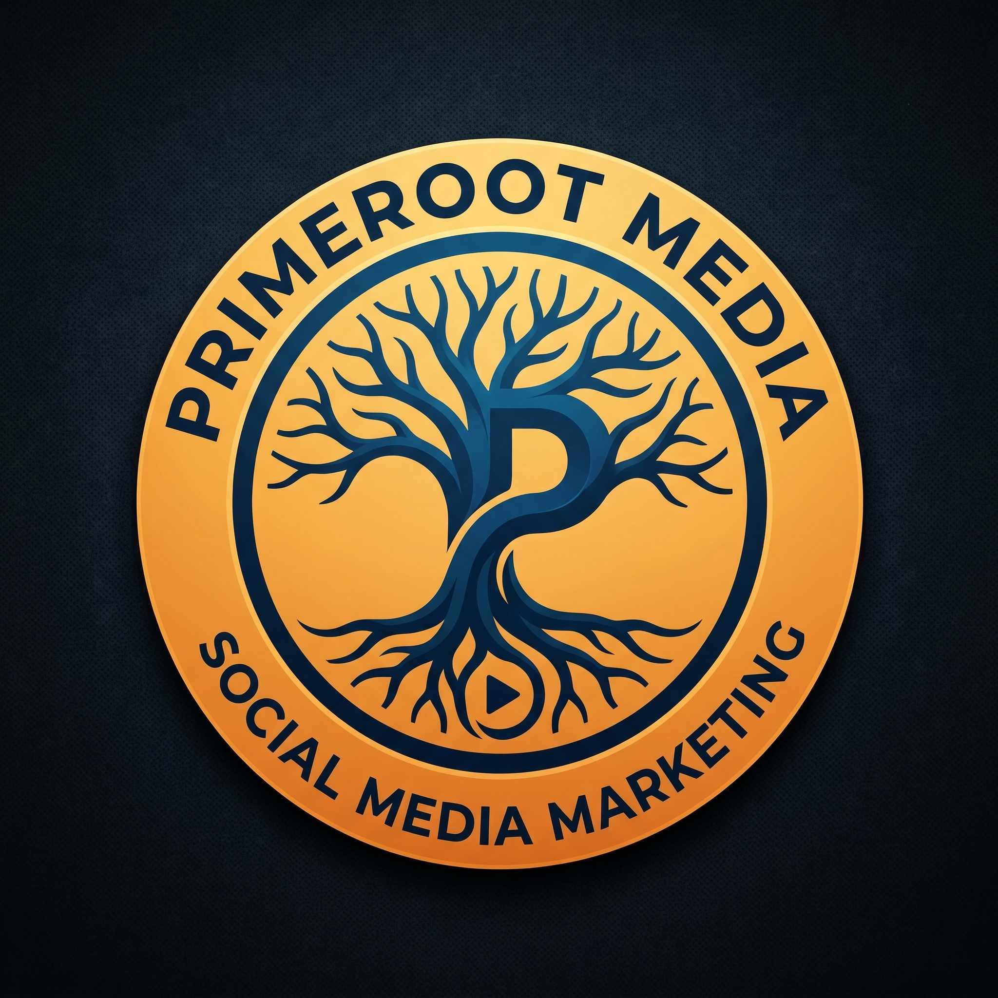 AI Design for CREATE  A LOGO FOR' " PRIMEROOT MEDIA" IT IS A SOCIAL MEDIIA MARKETING AGENCY