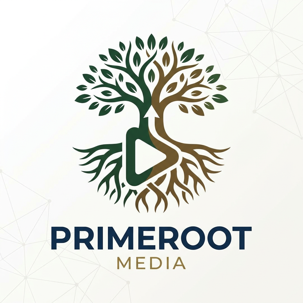 AI Design for CREATE  A LOGO FOR "PRIMEROOT MEDIA." IT IS A SOCIAL MEDIA MARKETING AGENCY