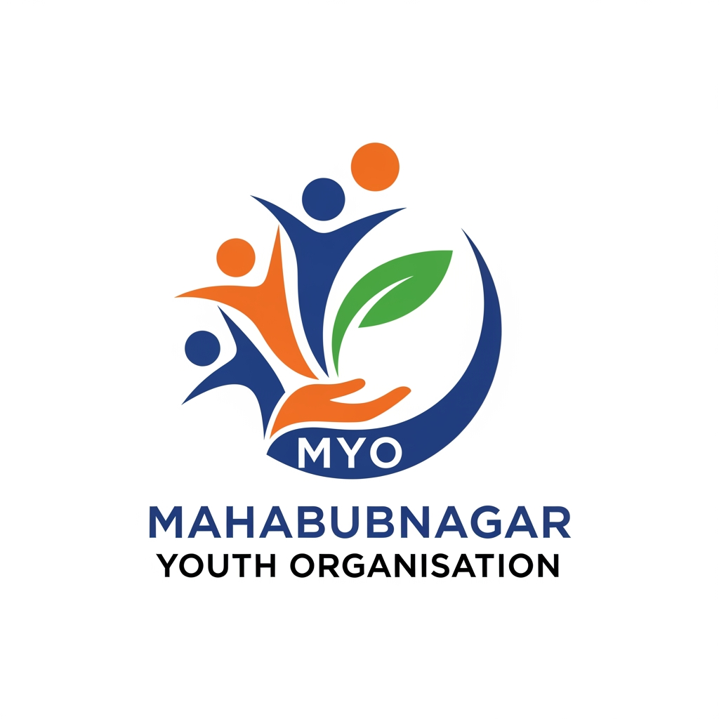 AI Design for create a modern, professional, and impactful logo for "Mahabubnagar Youth Organisation (MYO)", a social welfare and community development organization led by young people.

The logo should represent:

Youth empowerment
Social service and welfare
Unity and teamwork
Community growth and development
Leadership and positive change

Design Style:

Modern, minimalistic, and memorable
Clean vector logo suitable for digital and print use
Combination mark (icon + organization name)
Professional yet energetic and youthful
Scalable and recognizable at small sizes

Visual Elements:

Abstract human figures forming a circle or upward movement
Hands supporting a community or people
Rising sun symbolizing hope and progress
Leaf or growth element representing development and sustainability
Subtle representation of Mahabubnagar's community spirit

Color Palette:

Deep Blue (trust, leadership)
Vibrant Orange (energy, youth)
Green (growth, welfare, social impact)
White background

Typography:

Bold, modern sans-serif font
Strong and readable
"Mahabubnagar Youth Organisation" prominently displayed
Optional abbreviation "MYO" integrated creatively

Overall Feel:

Trustworthy
Youth-driven
Community-focused
Inspirational
Contemporary NGO/social welfare organization branding

Create 4 unique logo concepts, premium vector style, flat design, transparent background, high-resolution, brand identity quality.

For a more premium and trendy 2026-style logo, add:

"Inspired by modern NGO branding, United Nations youth initiatives, TEDx visual simplicity, and contemporary social impact organizations. Clean geometric shapes, balanced composition, premium vector aesthetic, award-winning logo design."