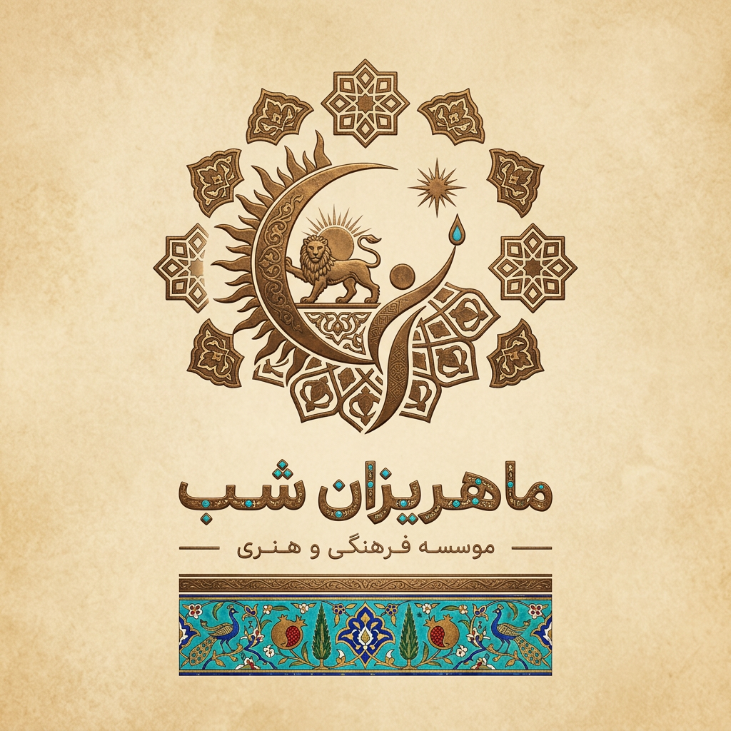 AI Design for make logo  for Cultural and artistic institu    با استفاده از عناصر بصری ایرانی