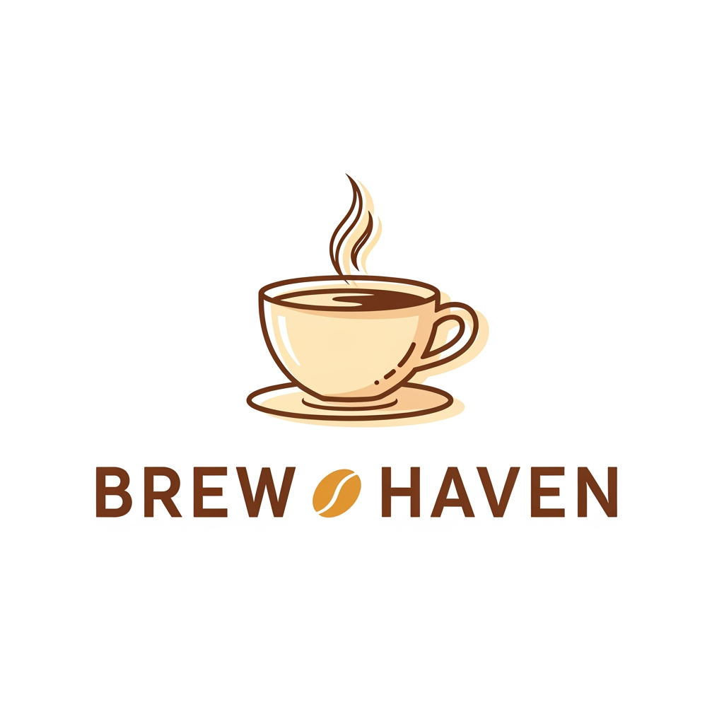 AI Design for generate a logo for a cafe brand named Brew Haven with a simple idea of a cup of coffee and with a color palette of Primary (#6F4E37 - Coffee Brown), Secondary (#F5E6D3 - Cream), 
Accent (#D4A373 - Warm Gold) accordingly