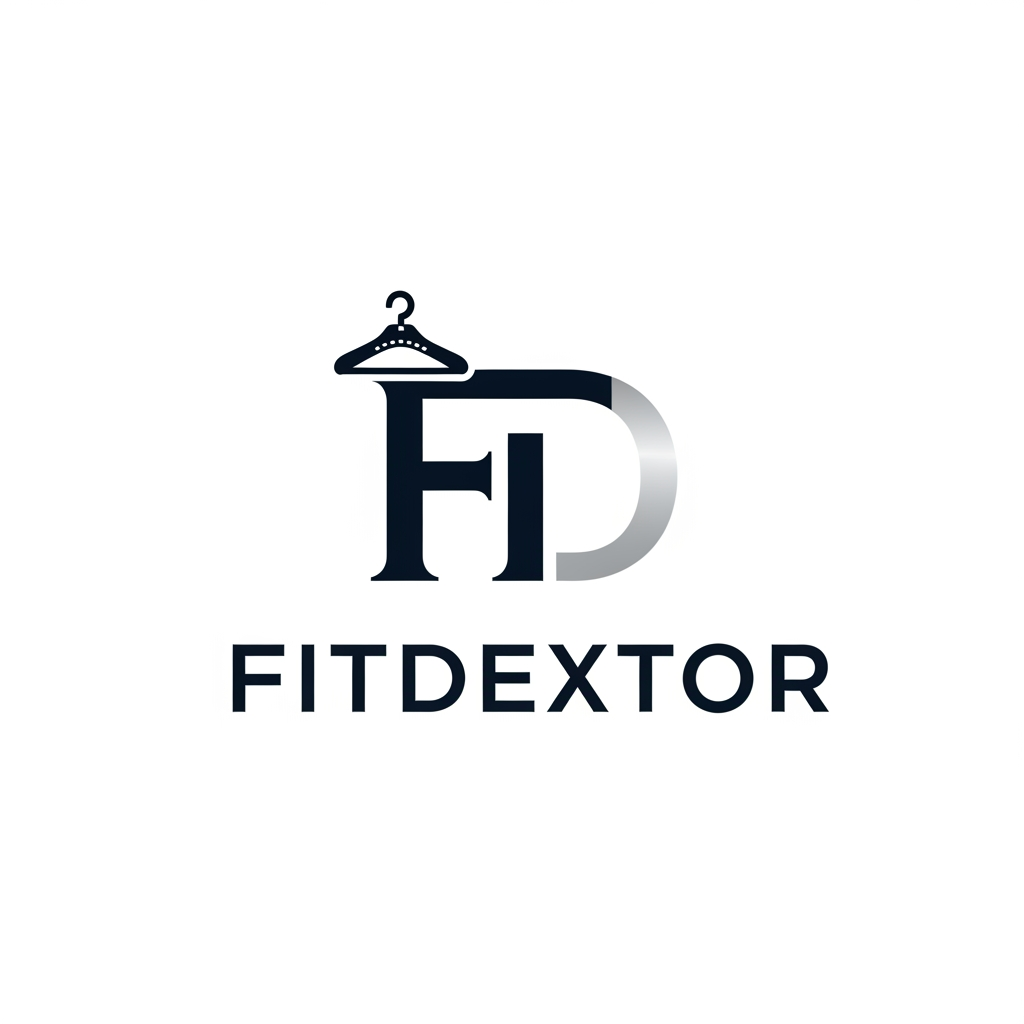 AI Design for mske s logo for clothing manufacturer name fitdextor make a logo like small icon about clothing and mono gram of name
