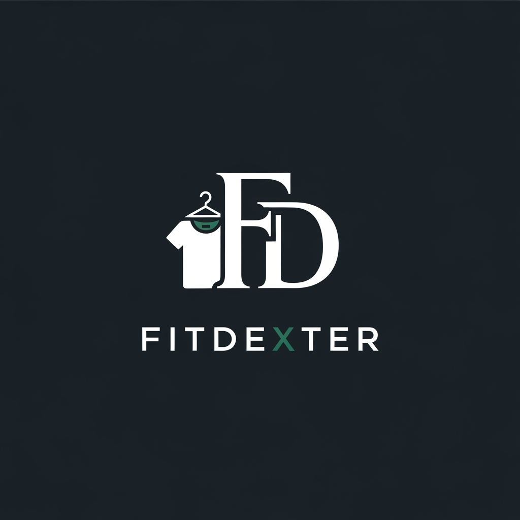 AI Design for mske s logo for clothing manufacturer name fitdextor make a logo like small icon about clothing and mono gram of name