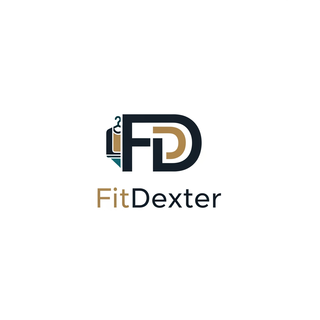 AI Design for mske s logo for clothing manufacturer name fitdextor make a logo like small icon about clothing and mono gram of name