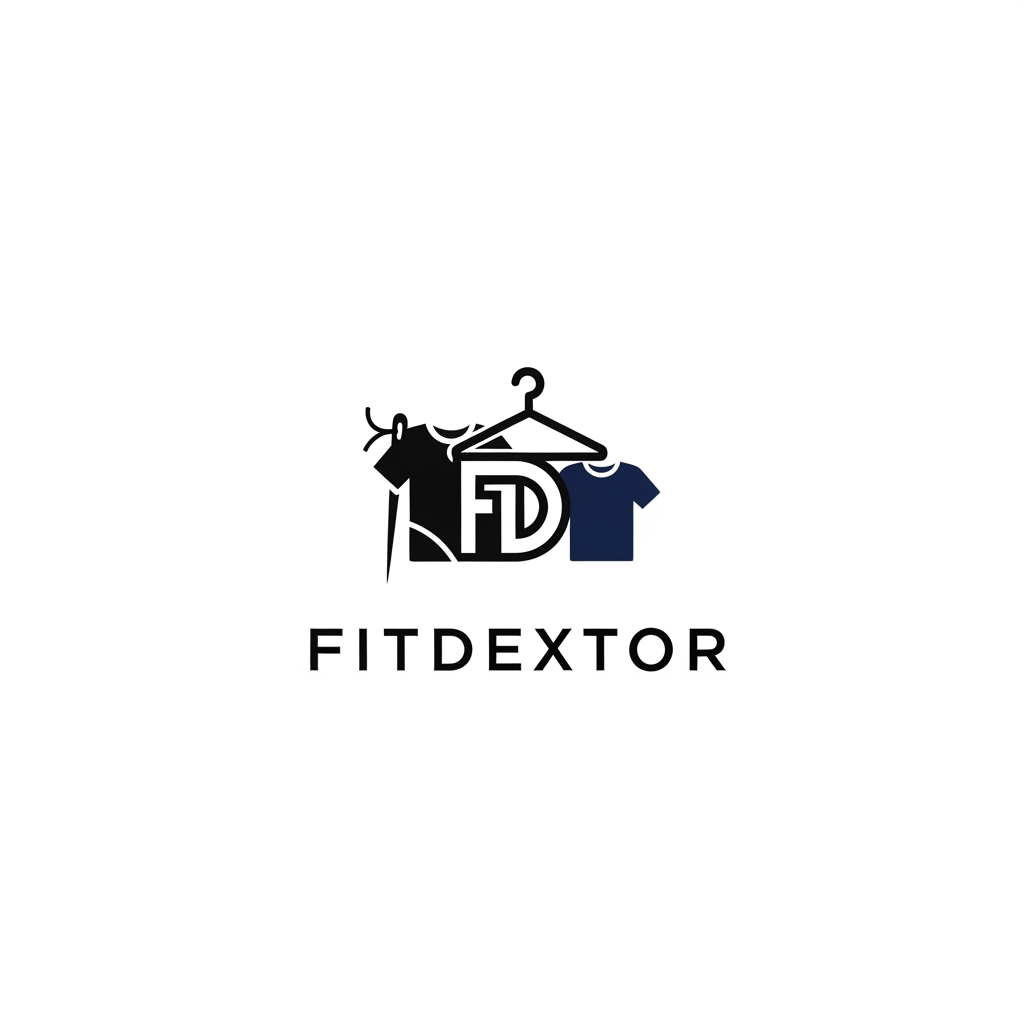 AI Design for mske s logo for clothing manufacturer name fitdextor make a logo like small icon about clothing and mono gram of name