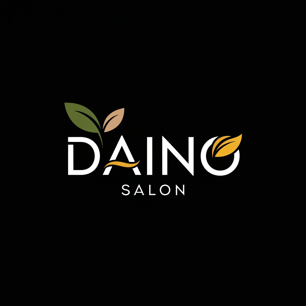 AI Design for Hi. We are currently running a Dyno salon. It has been one year now. We started it all together as friends. That is our background.

Also, we are normal middle-class people who came together as friends to start this salon. We have a young energy, and our salon's theme and design are fully organic—mostly featuring real plants inside.

We want to give you that 'Daino Culture'—the young vibe and energetic experience. That’s how it is fully set up.

Our 5-Year Plan
Our plan is to expand to a minimum of 5 to 6 salons altogether across Tamil Nadu and Bangalore.

It is a kind of luxury brand, but aimed at upper-middle-class people and ordinary people—not just the ultra-rich. We want everyone to have access to Daino. That is the vision we are working on.

So, this is the core theme. If you have any further doubts, please ask, and I will fully explain it.

this is the clients requiremnet create a logo for them