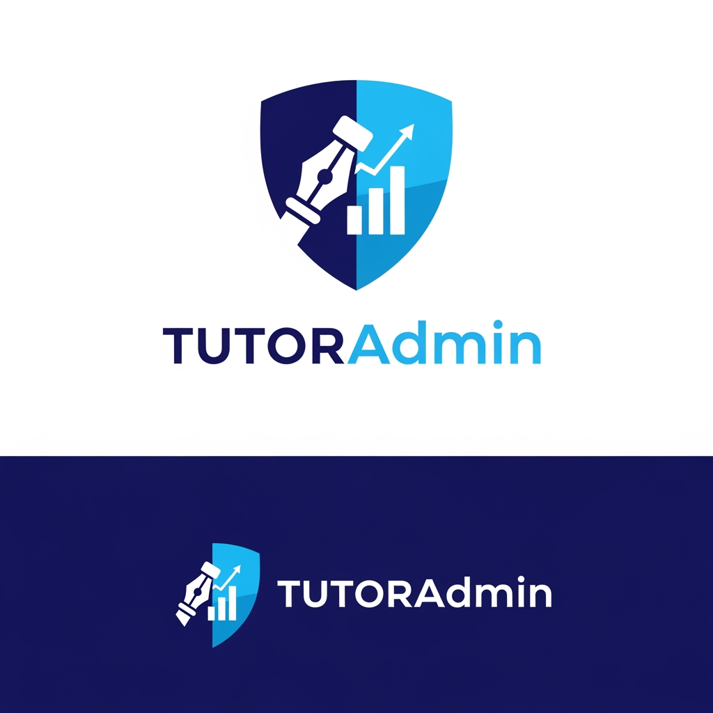 AI Design for I want to create a logo and a cover pic for my brand TutorAdmin that handles payments, attendence logs, student data, monthly earnings, parent attendence sheet tutor dashboard and many more features to come in future