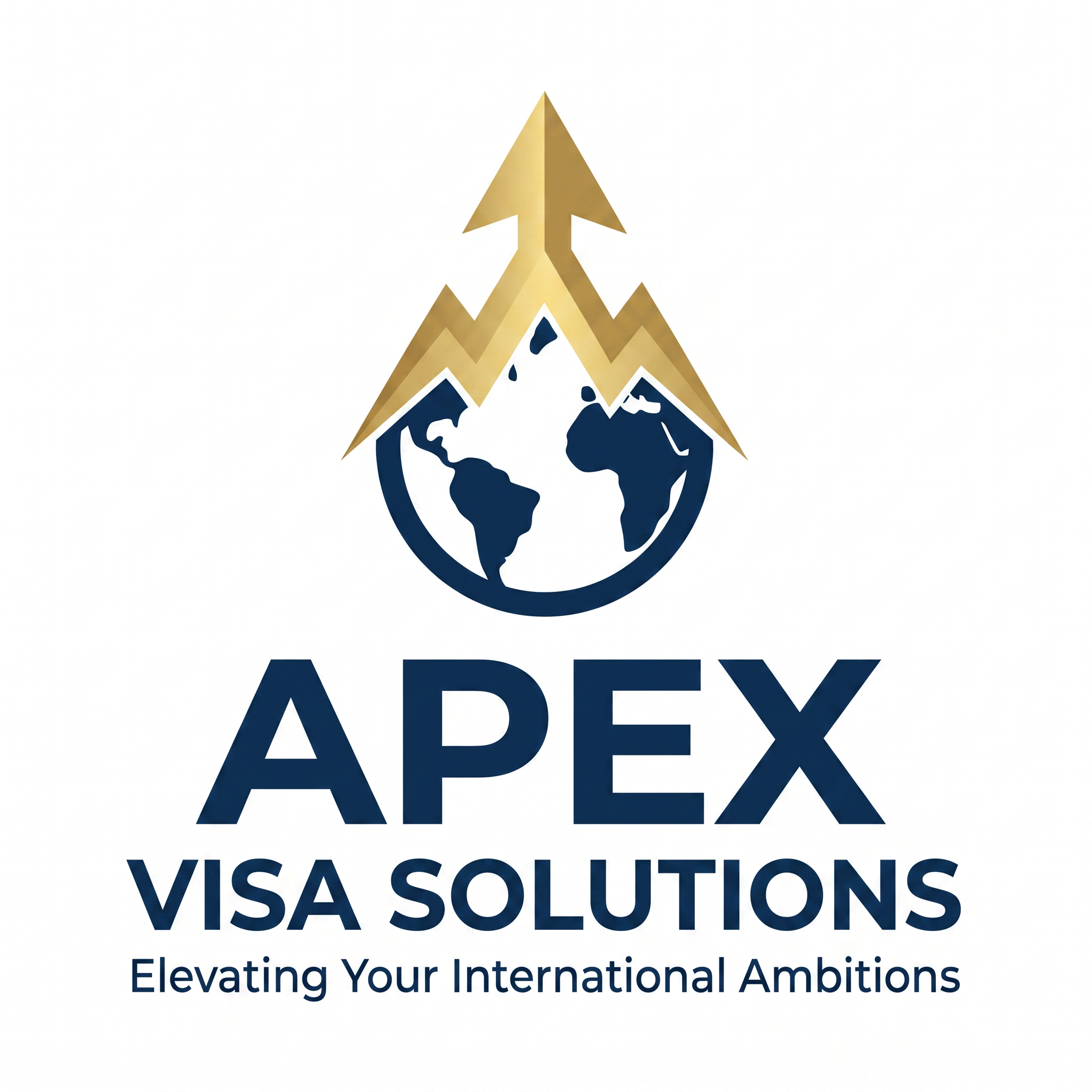 AI Design for A minimalist, professional logo design featuring clean geometric lines and a modern aesthetic. The design is centered on a solid white background, utilizing a sophisticated color palette of deep navy and metallic gold, with high-contrast sharp edges and a balanced, symmetrical composition.