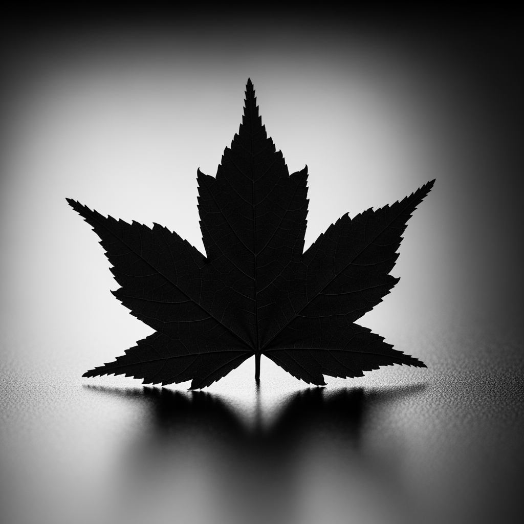AI Design for create a full black maple leaf
