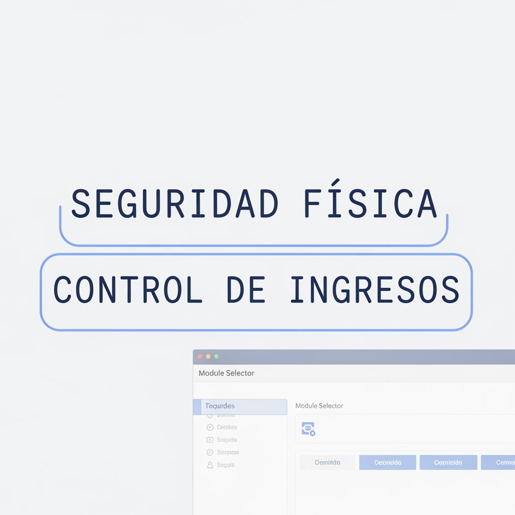 AI Design for quiero una animacion, va a ser una pantalla completa.
que diga "SEGURIDAD FISICA (debajo) CONTROL DE INGRESOS" que este centrado.
la animacion va a ser de la siguiente manera:
* se va a escribir la palabra "seguridad fisica" primero
* cuando se termine de escribir la primera palabra, empieza a escribirse "control de ingresos", despues que esten escritas que una linea resalte los bordes de las dos palabras.
* las dos palabras desaparecen y se abre la pagina del selector de modulos
* todo el proceso que dure 5segundos en total, usa colores azules, claros.