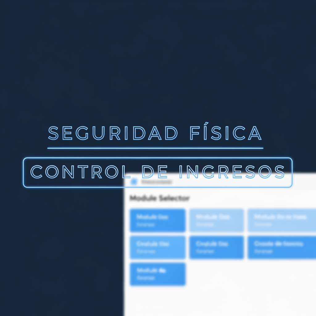 AI Design for quiero una animacion, va a ser una pantalla completa.
que diga "SEGURIDAD FISICA (debajo) CONTROL DE INGRESOS" que este centrado.
la animacion va a ser de la siguiente manera:
* se va a escribir la palabra "seguridad fisica" primero
* cuando se termine de escribir la primera palabra, empieza a escribirse "control de ingresos", despues que esten escritas que una linea resalte los bordes de las dos palabras.
* las dos palabras desaparecen y se abre la pagina del selector de modulos
* todo el proceso que dure 5segundos en total, usa colores azules, claros.