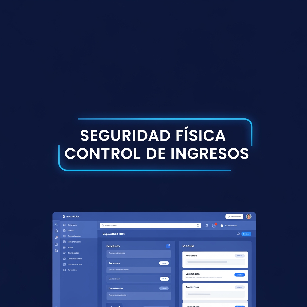 AI Design for quiero una animacion, va a ser una pantalla completa.
que diga "SEGURIDAD FISICA (debajo) CONTROL DE INGRESOS" que este centrado.
la animacion va a ser de la siguiente manera:
* se va a escribir la palabra "seguridad fisica" primero
* cuando se termine de escribir la primera palabra, empieza a escribirse "control de ingresos", despues que esten escritas que una linea resalte los bordes de las dos palabras.
* las dos palabras desaparecen y se abre la pagina del selector de modulos
* todo el proceso que dure 5segundos en total, usa colores azules, claros.