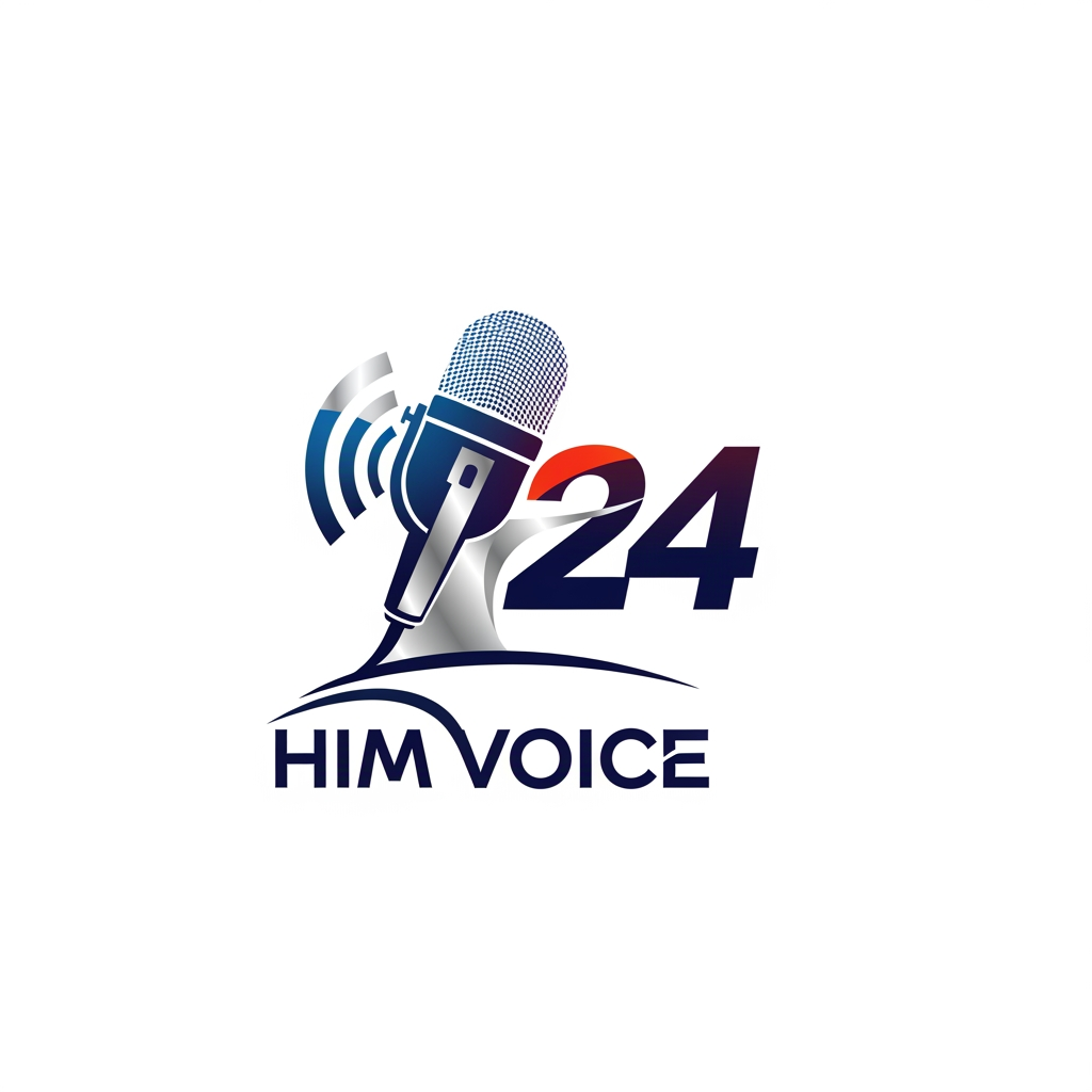 AI Design for him voice 24 logo banao