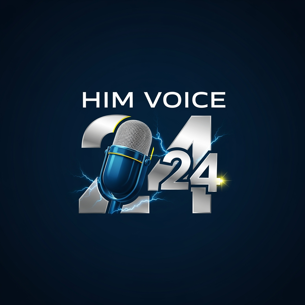 AI Design for him voice 24 logo banao
