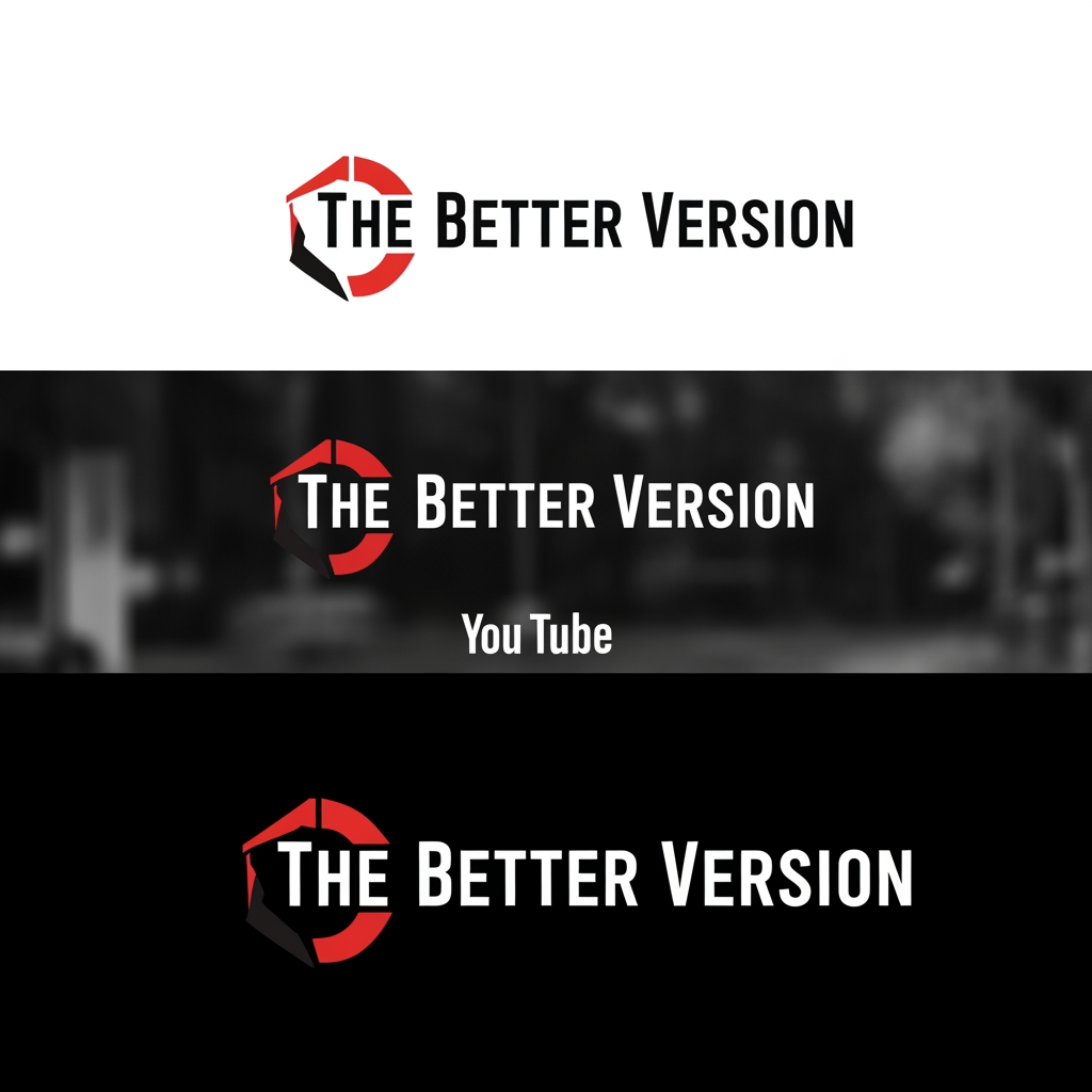 AI Design for my youtube channel name is "the better version" 
it focuses on improvement, growth,comback,goals,harsh realities, life lessons,fake personality truths, human growth mindset, generational changer comeback,how to be the right person, be the change,inspiration,motivation,people mindset, i want you to create the best suiting logos for my channel as well as highly suiting channel banner too for it