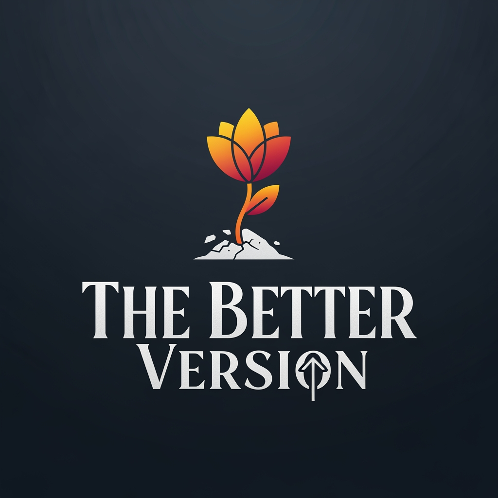 AI Design for my youtube channel name is "the better version" 
it focuses on improvement, growth,comback,goals,harsh realities, life lessons,fake personality truths, human growth mindset, generational changer comeback,how to be the right person, be the change,inspiration,motivation,people mindset, i want you to create the best suiting logos for my channel as well as highly suiting channel banner too for it. i want ahighly motivating , thought provoking highly influencing logo related to my niche and my name as well as the banner