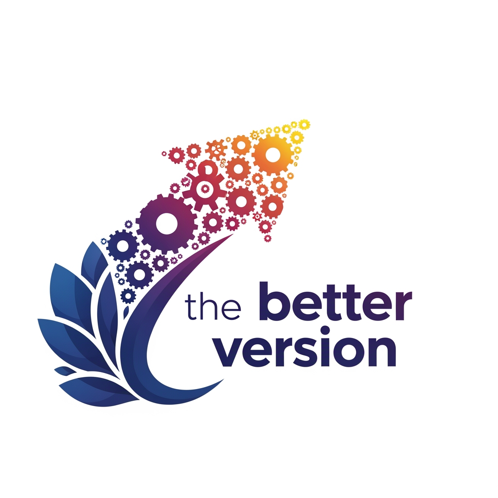 AI Design for my youtube channel name is "the better version" 
it focuses on improvement, growth,comback,goals,harsh realities, life lessons,fake personality truths, human growth mindset, generational changer comeback,how to be the right person, be the change,inspiration,motivation,people mindset, i want you to create the best suiting logos for my channel as well as highly suiting channel banner too for it. i want ahighly motivating , thought provoking highly influencing logo related to my niche and my name as well as the banner