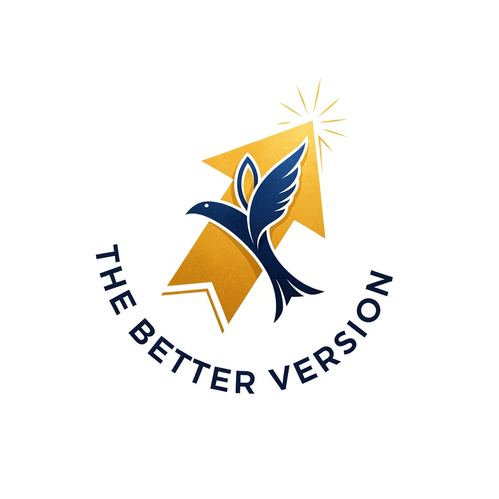 AI Design for my youtube channel name is "the better version" 
it focuses on improvement, growth,comback,goals,harsh realities, life lessons,fake personality truths, human growth mindset, generational changer comeback,how to be the right person, be the change,inspiration,motivation,people mindset, i want you to create the best suiting logos for my channel as well as highly suiting channel banner too for it. i want ahighly motivating , thought provoking highly influencing logo related to my niche and my name as well as the banner