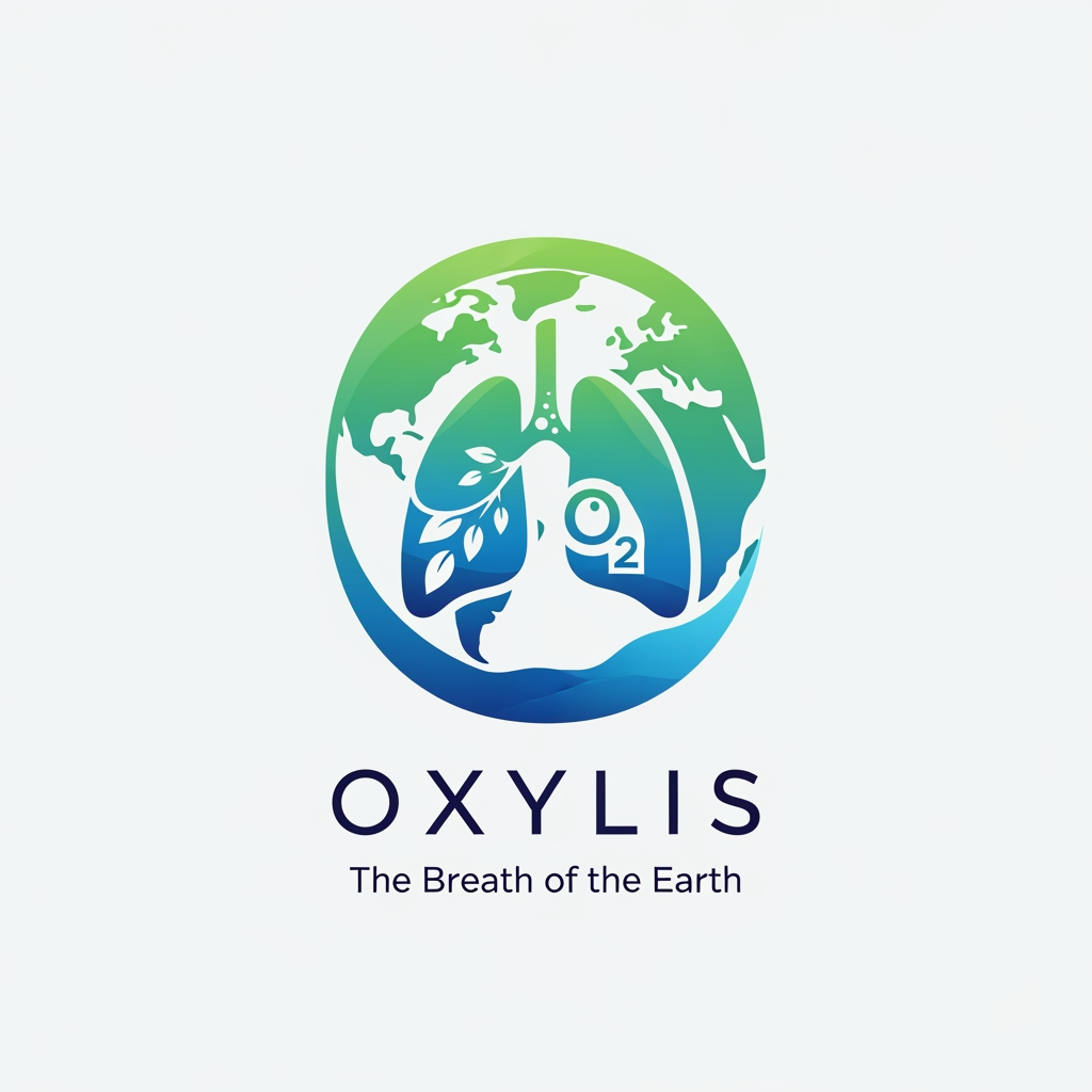 AI Design for Based on the logo direction you've been developing, here's a strong brand description for **OXYLIS**:

### OXYLIS — Pure Oxygen, Inspired by Earth

**OXYLIS** is a premium portable oxygen brand inspired by the Earth's natural life-support system. The brand combines the symbolism of the globe, human lungs, and pure oxygen to represent vitality, wellness, and breathable freshness.

The **"O"** in the logo symbolizes the Earth—the source of life and natural oxygen. The lungs placed within the symbol represent healthy breathing, energy, and human well-being. Together, they communicate a simple idea:

**"The Breath of the Earth."**

### Brand Values

* 🌍 Natural Purity
* 💨 Fresh Oxygen
* ❤️ Health & Wellness
* ✈️ Travel & High-Altitude Support
* ✨ Premium Quality

### Brand Personality

* Clean
* Modern
* Trustworthy
* Scientific
* Premium

### Target Audience

* Travelers
* Trekkers & hikers
* Athletes
* Senior citizens
* People needing fresh oxygen support
* Wellness-conscious consumers

### Brand Taglines

* **Breathe the Earth's Purity**
* **Pure Oxygen. Pure Life.**
* **Powered by Nature**
* **The Breath of the Earth**
* **Breathe Beyond Limits**
* **Fresh Air, Anywhere**

### Short Brand Story

> OXYLIS was created to bring the purity of Earth's oxygen closer to people wherever they go. Inspired by the connection between our planet and human breath, OXYLIS delivers premium portable oxygen designed for wellness, performance, and everyday confidence.

This positioning makes OXYLIS feel like a **premium oxygen and wellness brand**, not just a medical product.