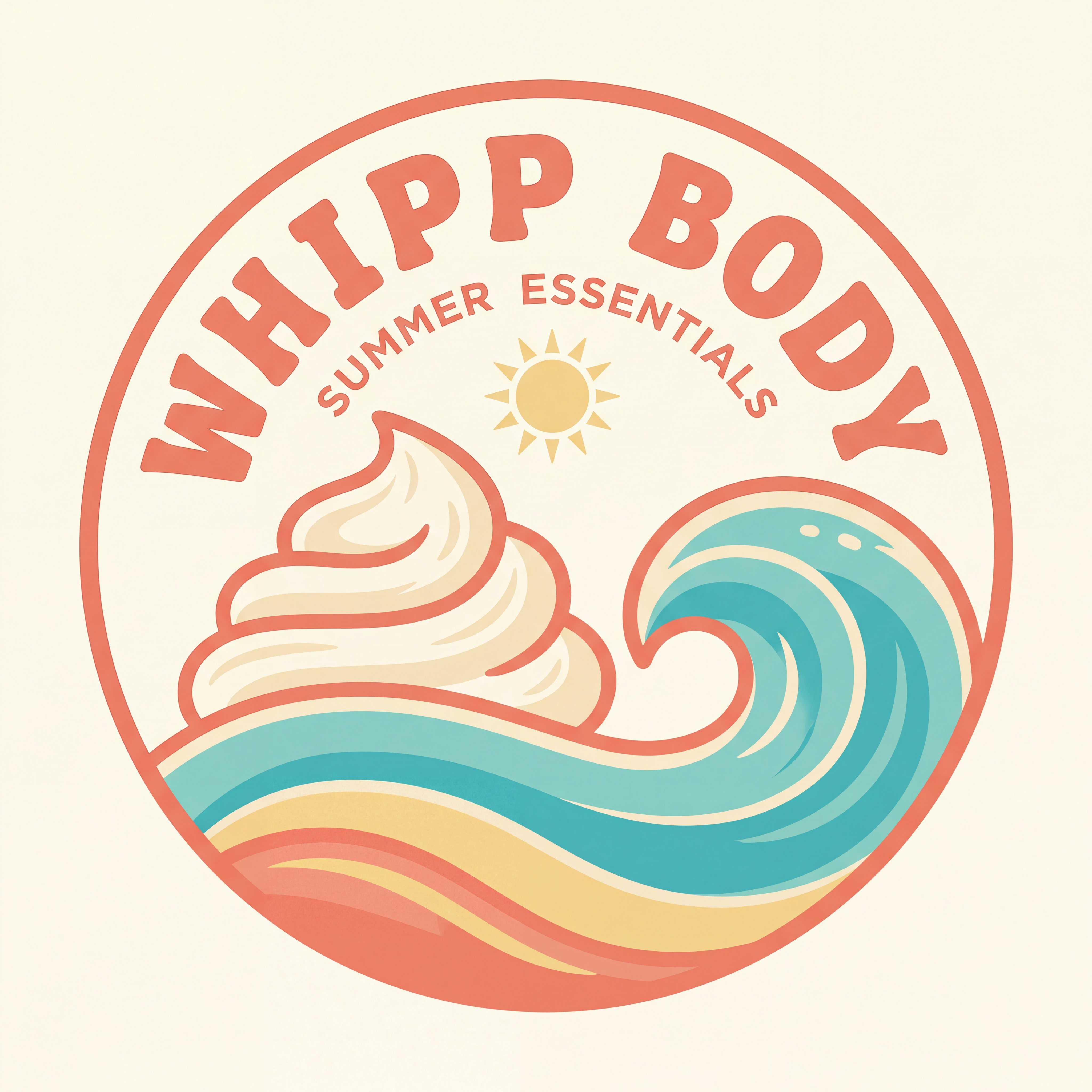 AI Design for make a logo for a body care brand whipp body with summer theme , unisex , catchy and rememberable logo , targeting genz