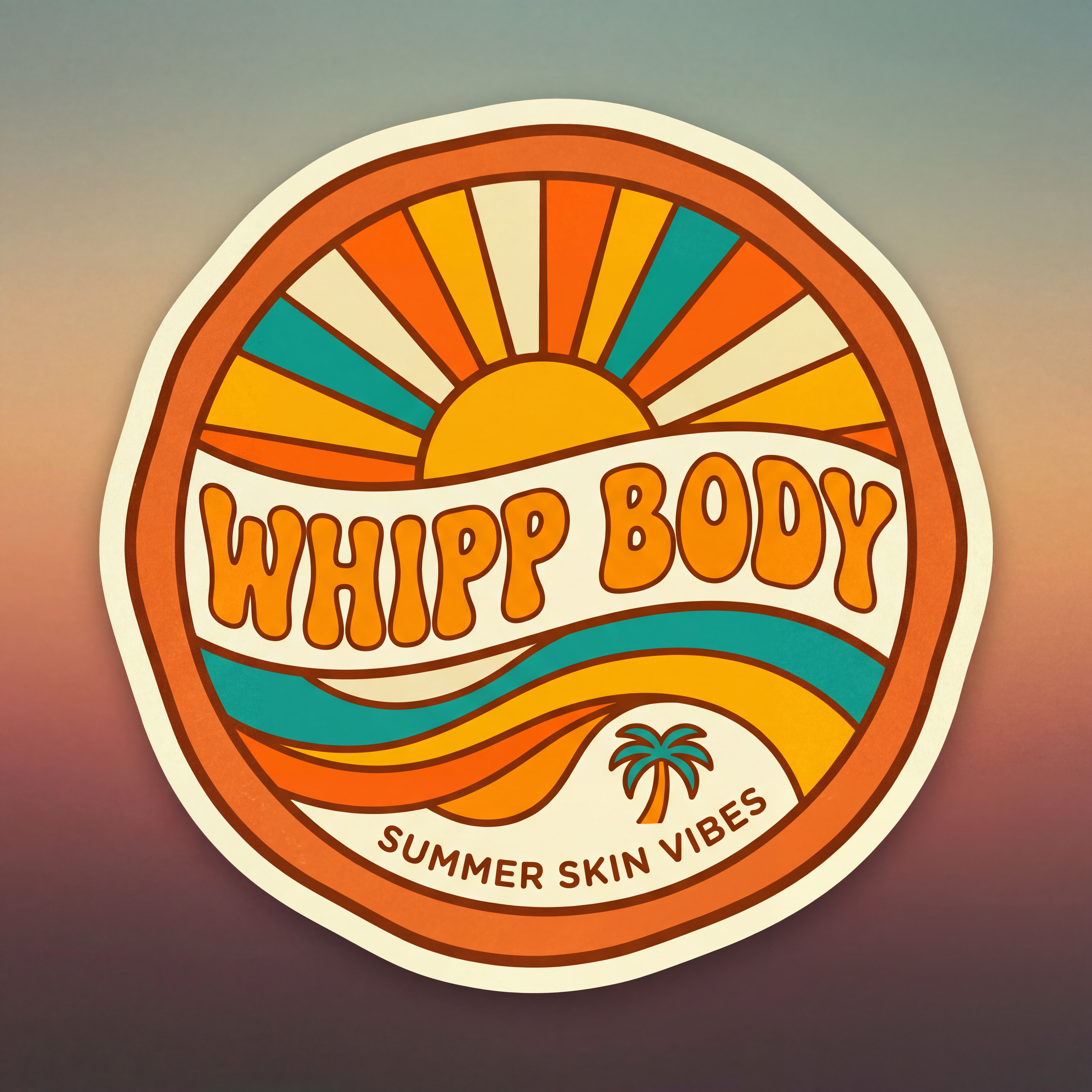 AI Design for make a logo for a body care brand whipp body with summer theme , unisex , catchy and rememberable logo , targeting genz