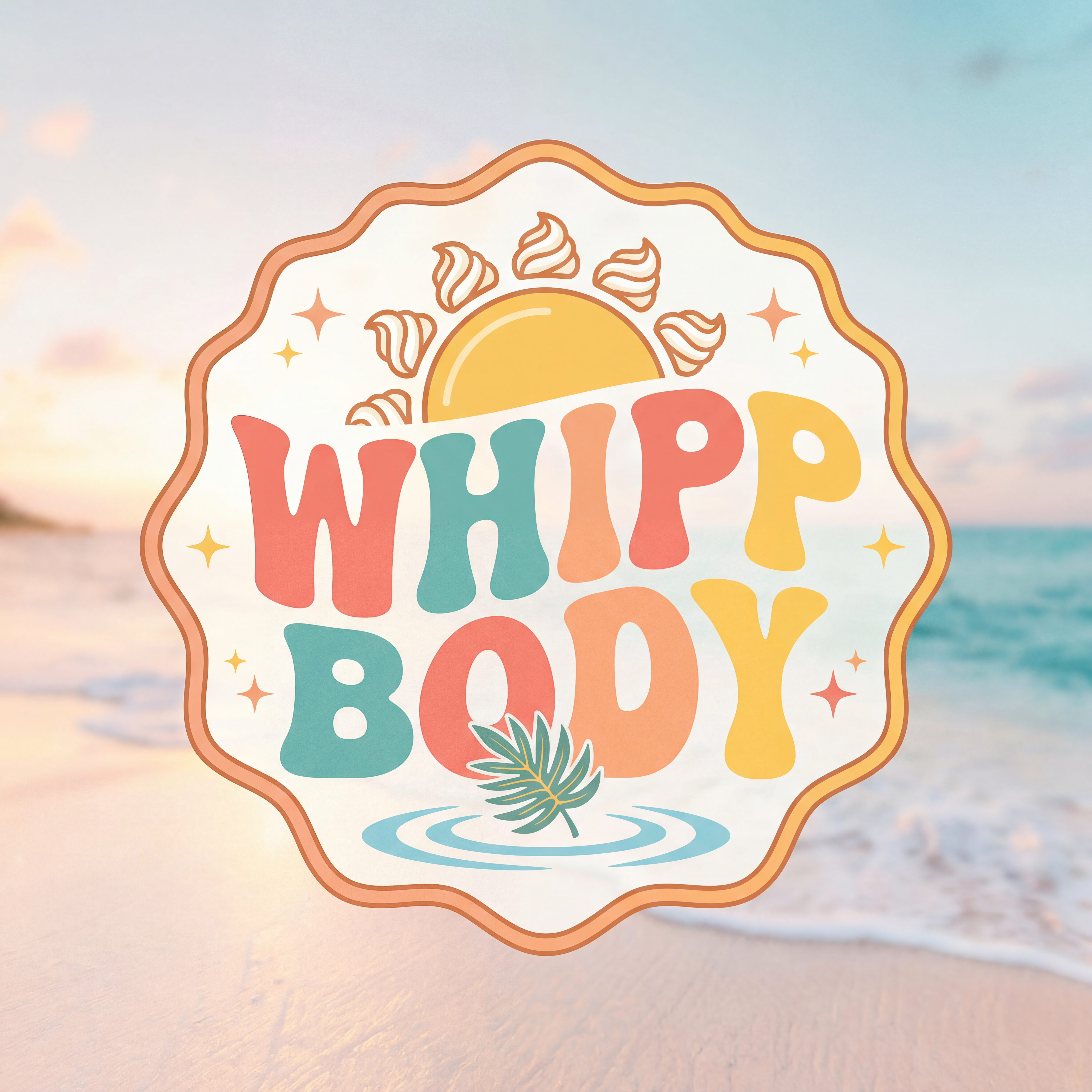 AI Design for make a logo for a body care brand whipp body with summer theme , unisex , catchy and rememberable logo , targeting genz