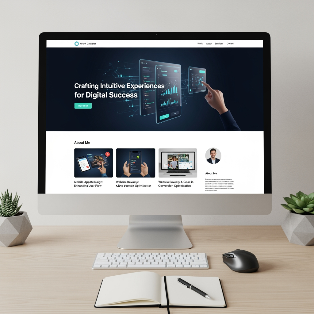 AI Design for design a portfolio for ui/ux designer freelancing work