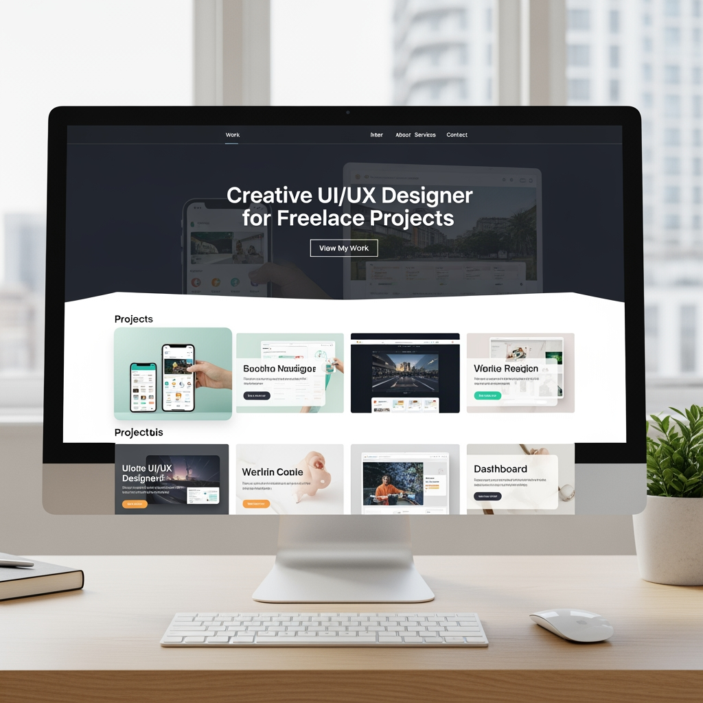 AI Design for design a portfolio for ui/ux designer freelancing work