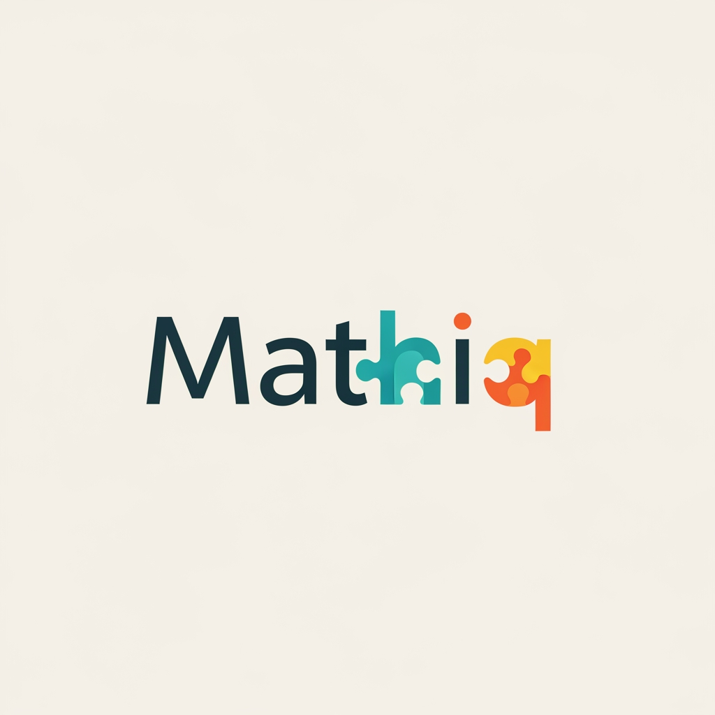 AI Design for my game name is mathiq  and my game is puzzle game for children's  so make me professional , minimal and creative logo according my game