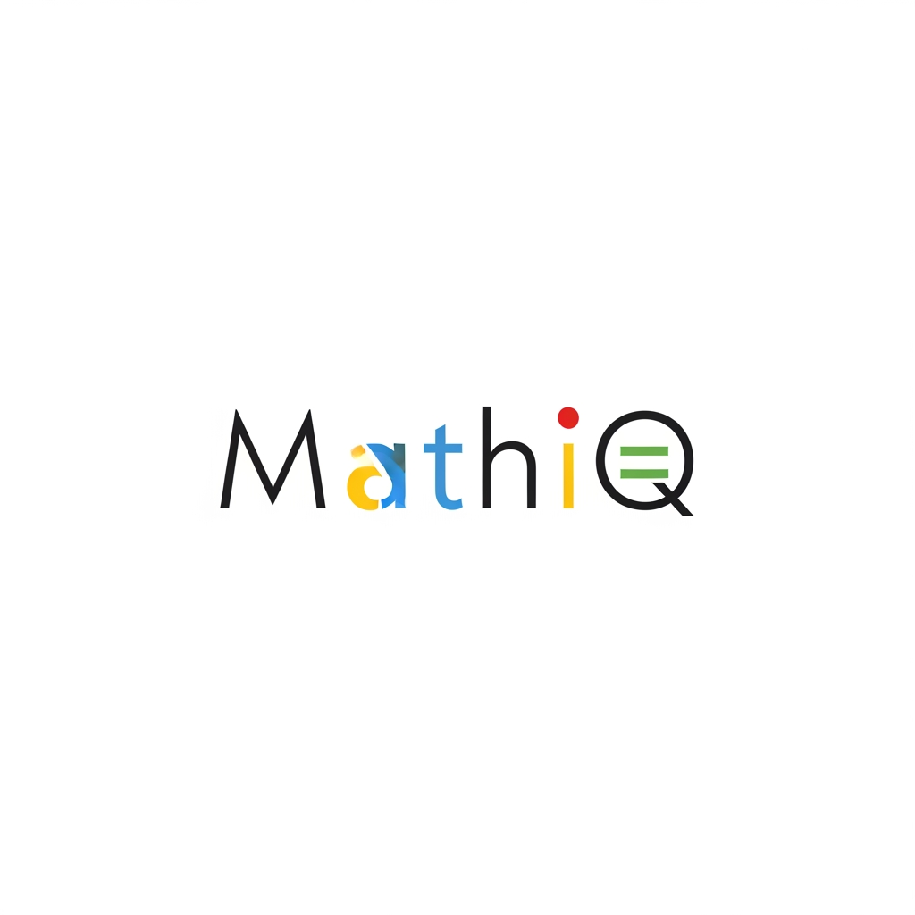 AI Design for my game name is mathiq  and my game is puzzle game for children's  so make me professional , minimal and creative logo according my game
