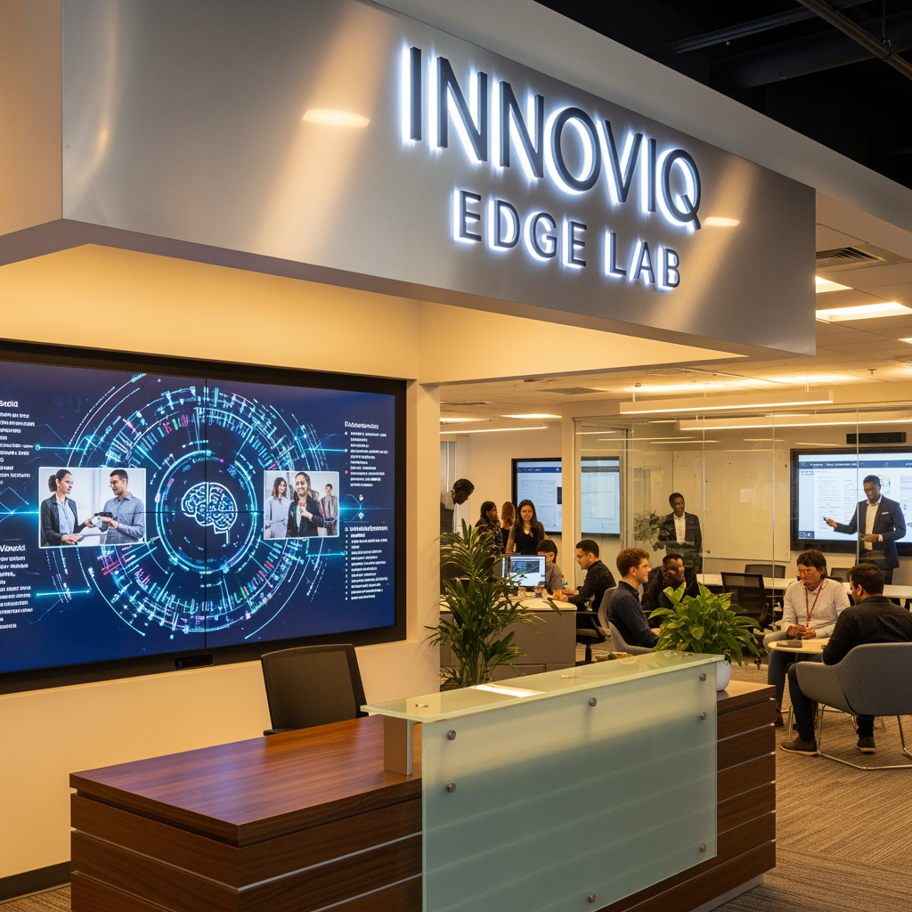AI Design for MY COMPANY NAME IS INNOVIQ EDGE LAB IT IS AN IT COMPNAY THAT WORK IN DEVELOPMENT EDUCATION