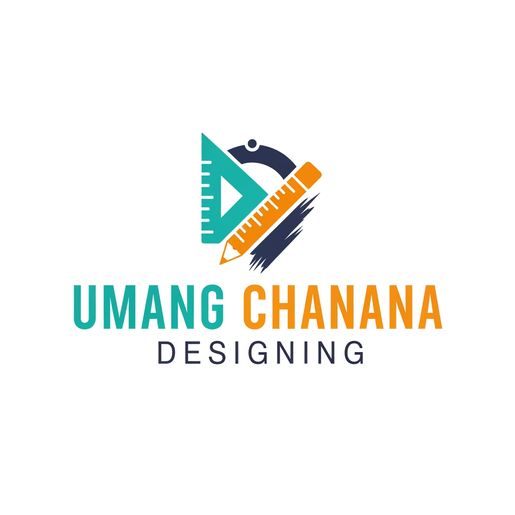 AI Design for A logo saying umang chanana designing which is short and quirky and shows skillset excellence in work and a large work expertise