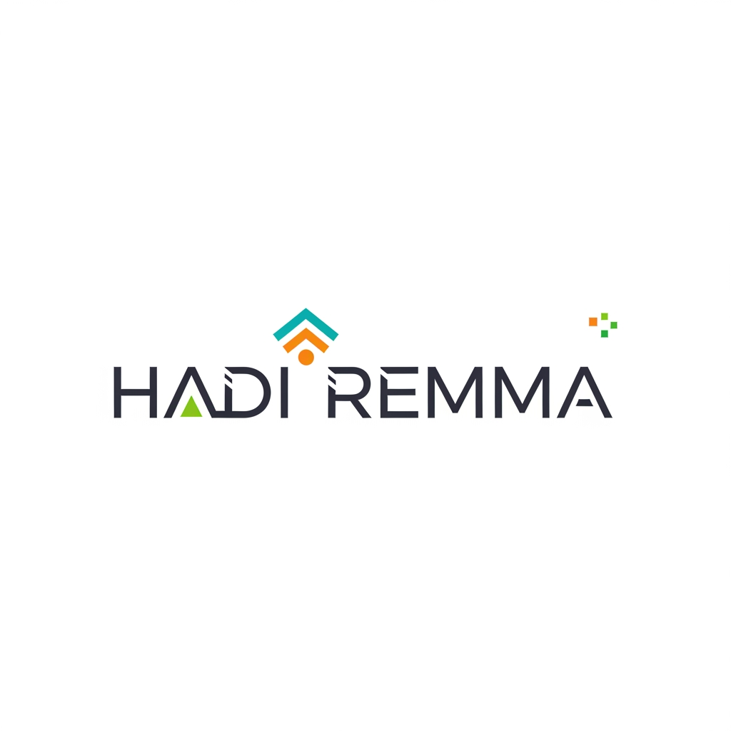 AI Design for i am a digital marketing student i want a logo HADI REMMA this is name i want a logo