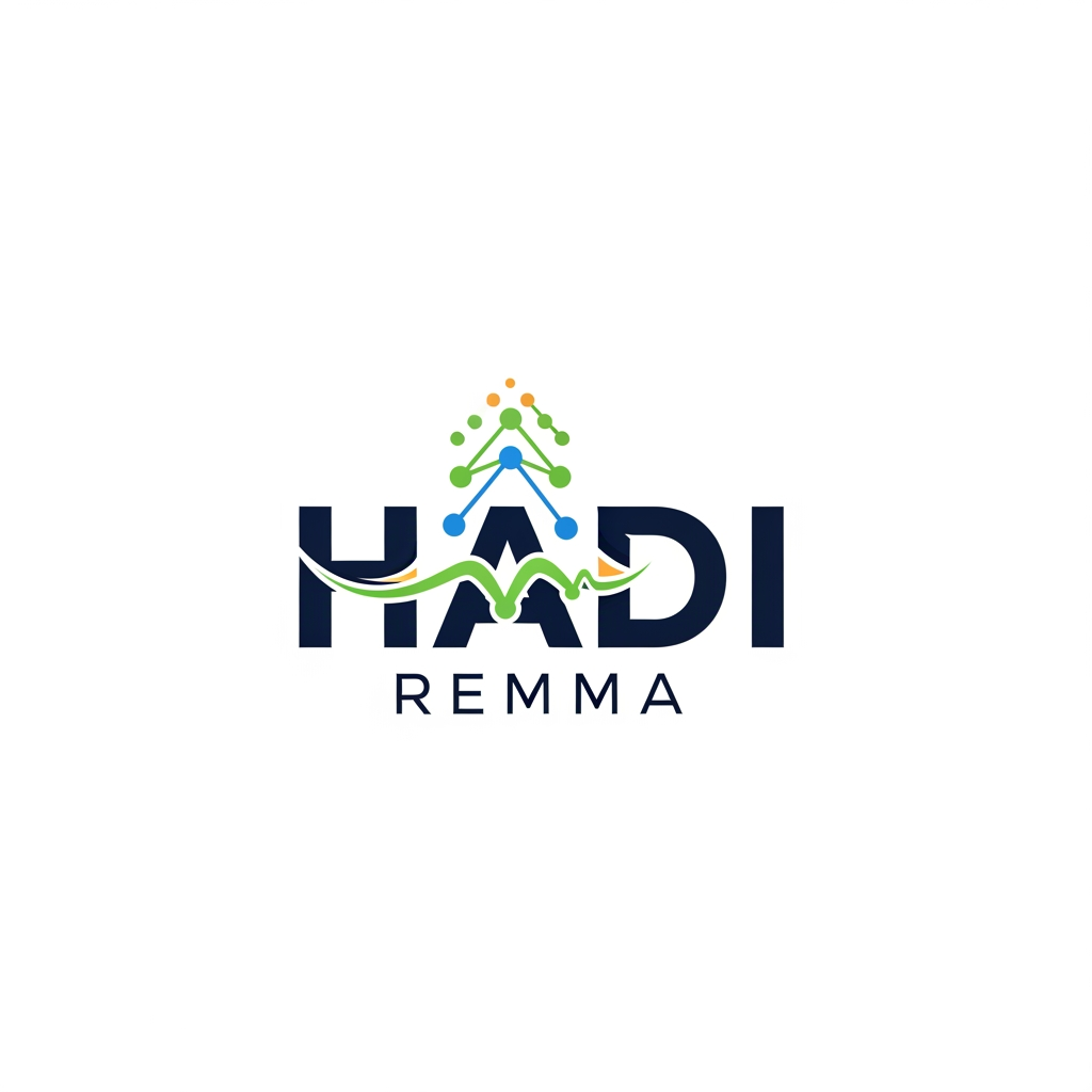 AI Design for i am a digital marketing student i want a logo HADI REMMA this is name i want a logo