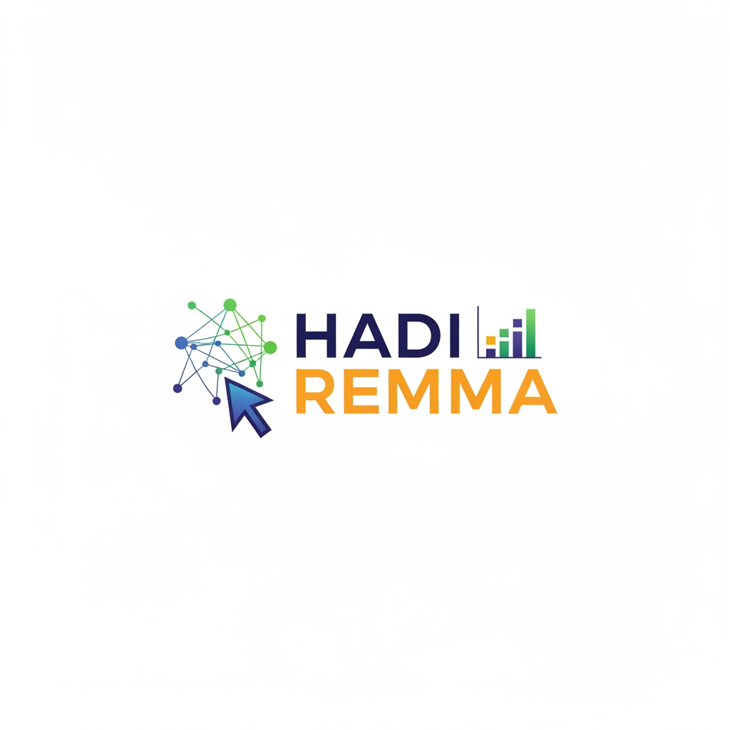AI Design for i am a digital marketing student i want a logo HADI REMMA this is name i want a logo