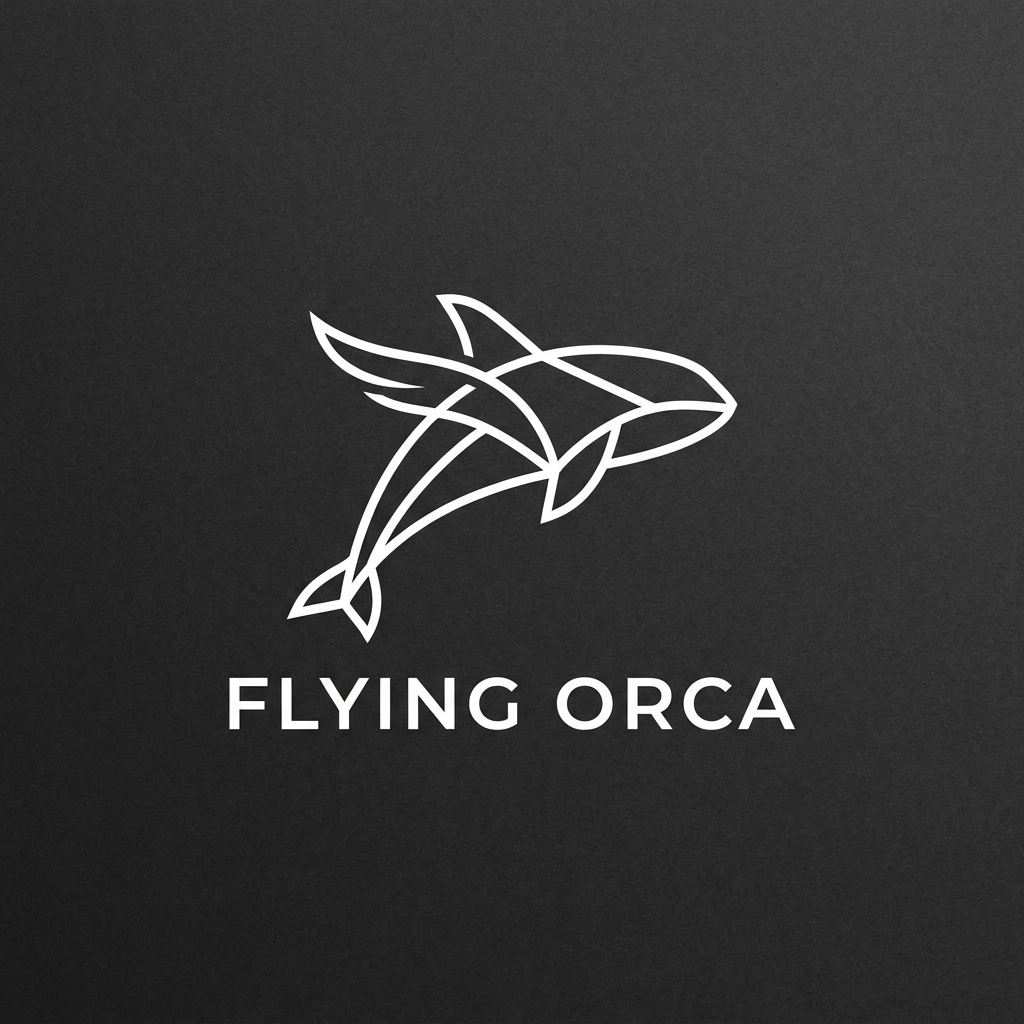 AI Design for A premium, minimalist logo design for a corporate apparel brand named Flying Orca. The design features a sleek, geometric silhouette of an orca whale constructed from clean, sharp lines, exuding professionalism and sophistication. Rendered in a high-contrast monochrome black and white palette, the aesthetic is modern, elegant, and perfectly balanced for high-end corporate branding.
More suggestion i need and makw it a minimal