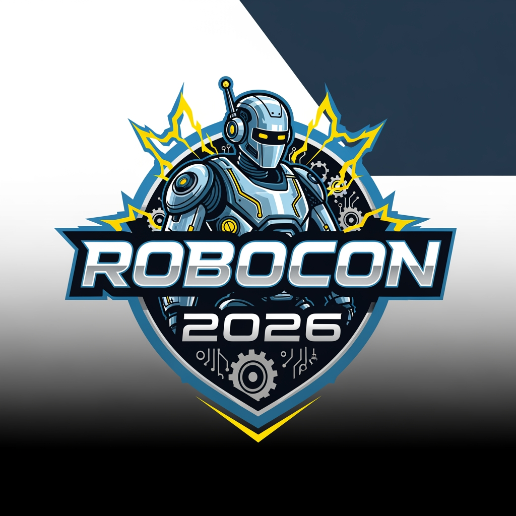 AI Design for i need to crete an logo for an interschool competition .topic is robocon 2026