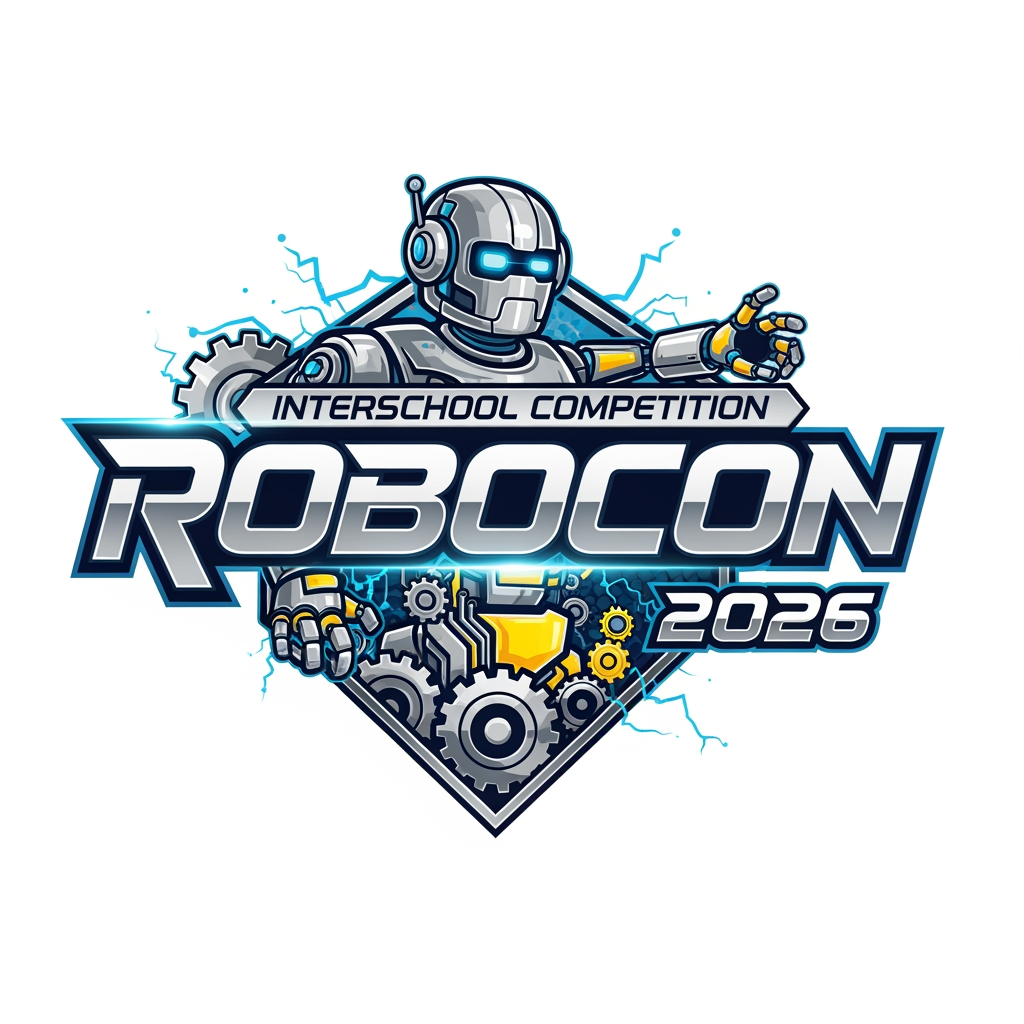 AI Design for i need to crete an logo for an interschool competition .topic is robocon 2026