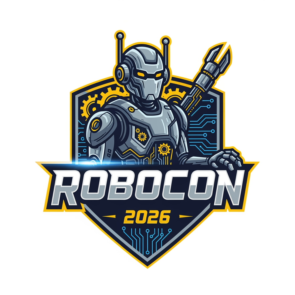 AI Design for i need to crete an logo for an interschool competition .topic is robocon 2026