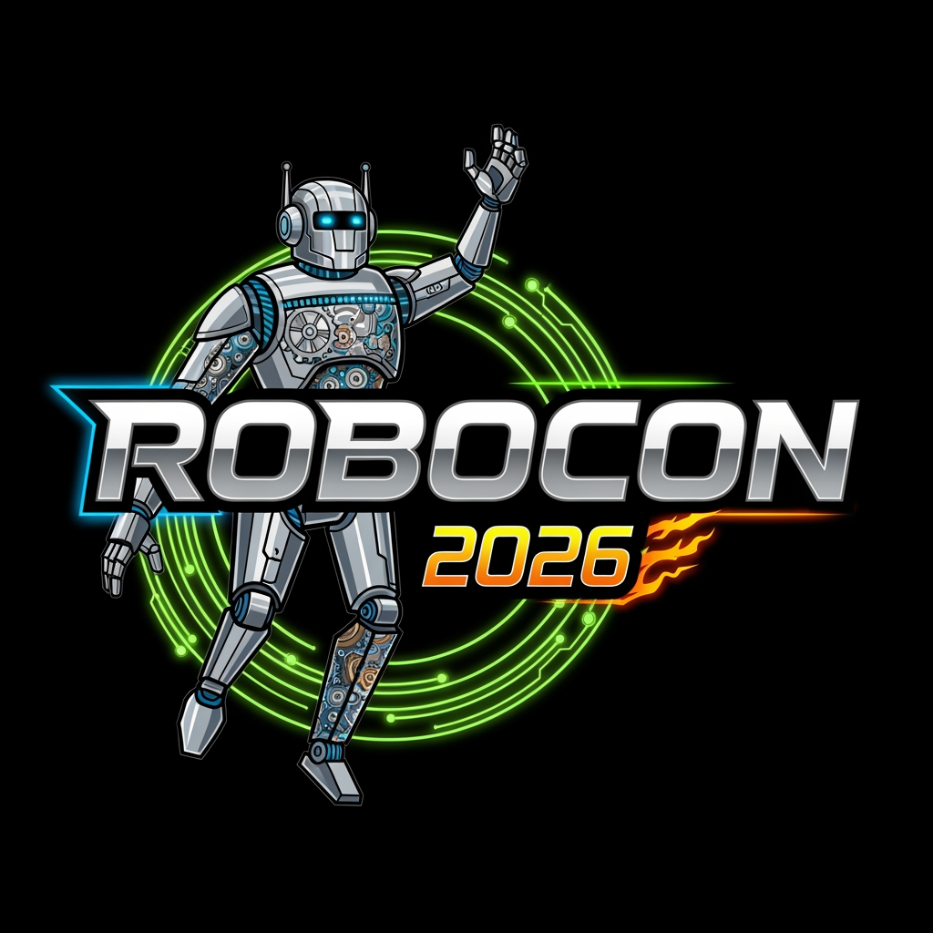 AI Design for i need to crete an logo for an interschool competition .topic is robocon 2026