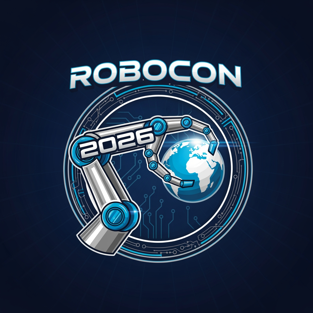 AI Design for i need to crete an logo for an interschool competition .topic is robocon 2026
