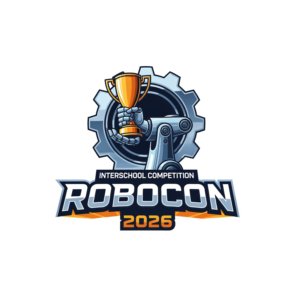 AI Design for i need to crete an logo for an interschool competition .topic is robocon 2026